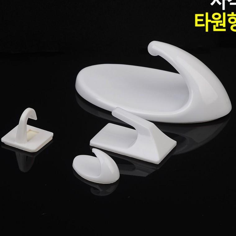 행거부착용 플라스틱 훅 부착형 간편설치 현관 걸이 소품 다용도 화이트 거치