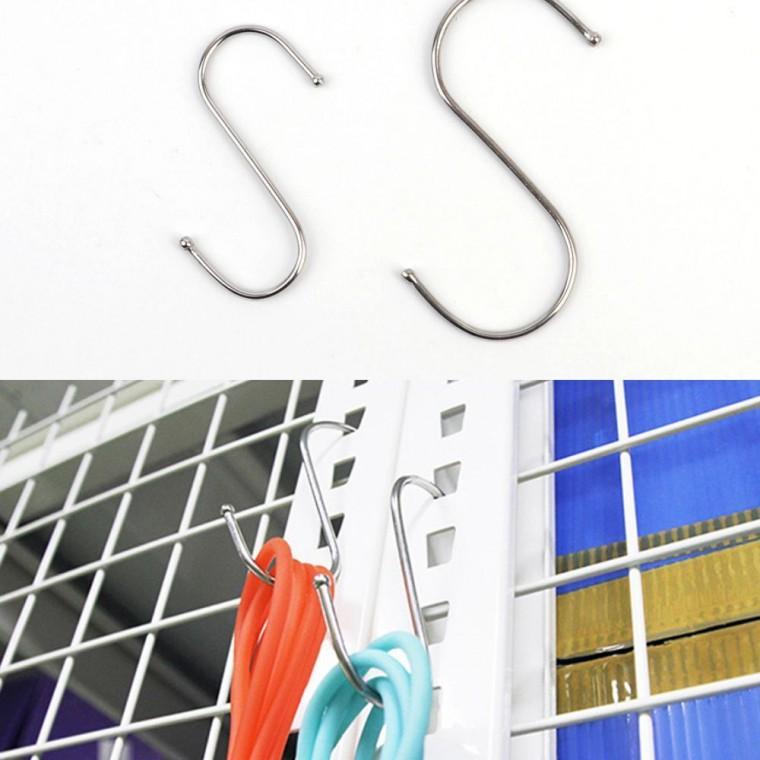 S자형 고리 10P 대 걸이 스텐 옷장 연결 주방 고정 후크 대형 특대 행거 다용도걸이