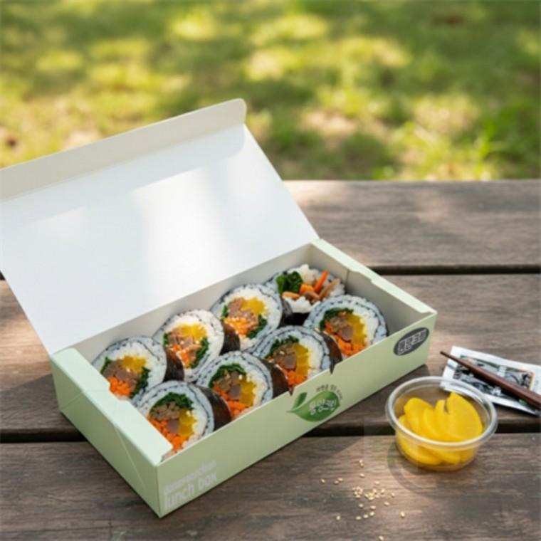 종이도시락 1회용 간식 포장 도시락 5매 김밥포장 사각도시락용기