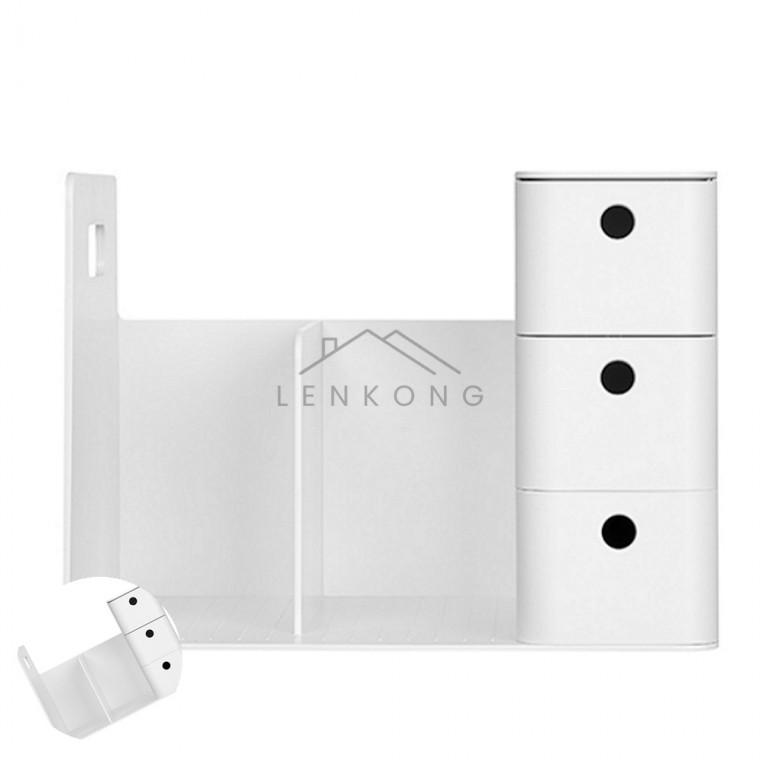 콤보 책꽂이 화이트 271668 287x209x210mm 책장책꽂이 간이책꽂이 책고정대 책상책꽂이 멀티수납