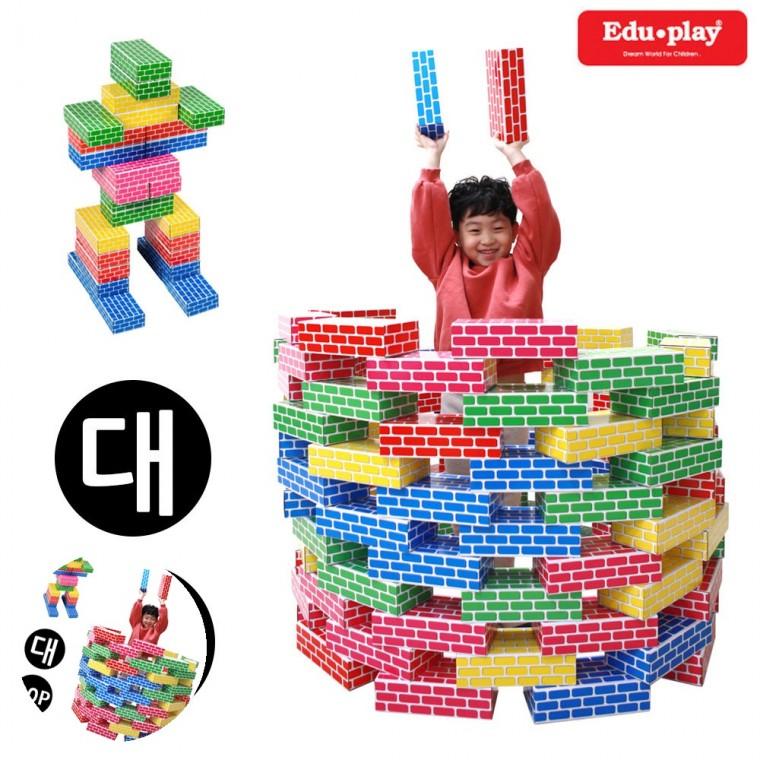 유치원블럭 영유아장난감 어린이집블럭 블록놀이 유아블록 에듀 종이 벽돌블록 대 오색 20Pcs
