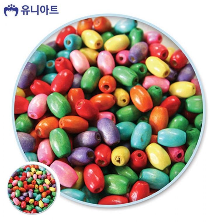 키링부자재 목걸이비즈 비즈팔찌부자재 우드구슬 우드비즈 모양비즈 2번 나무비즈 타원 중