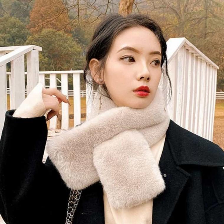 쁘띠 밍크 에코 밍크퍼목도리 밍크목도리 숏머플러