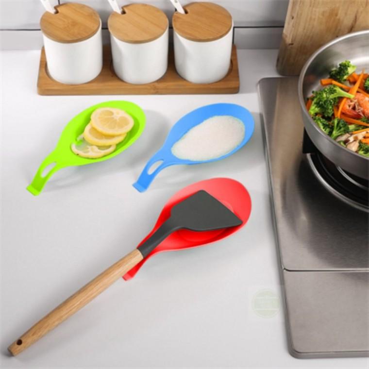 국자 받침대 그린 요리받침대 조리도구뚜껑받침대