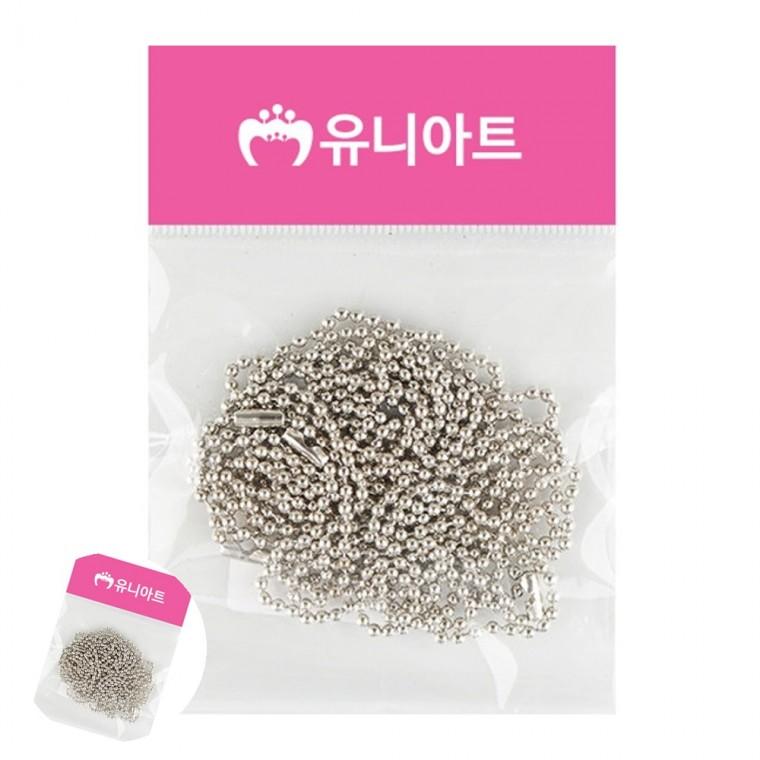 키링부자재군번줄 실버볼체인 키링체인줄 키링고리군번줄 실버군번줄 쇠재료 군번줄 은색 70cm 4개입
