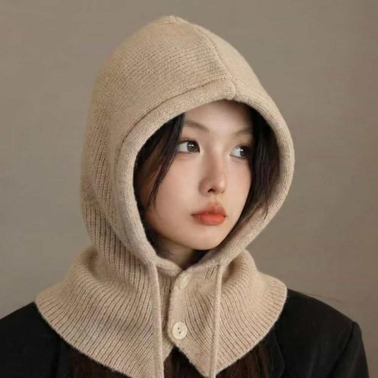 마마 빅사 후드 후드바라클라바 여성겨울모자 니트바라클라바