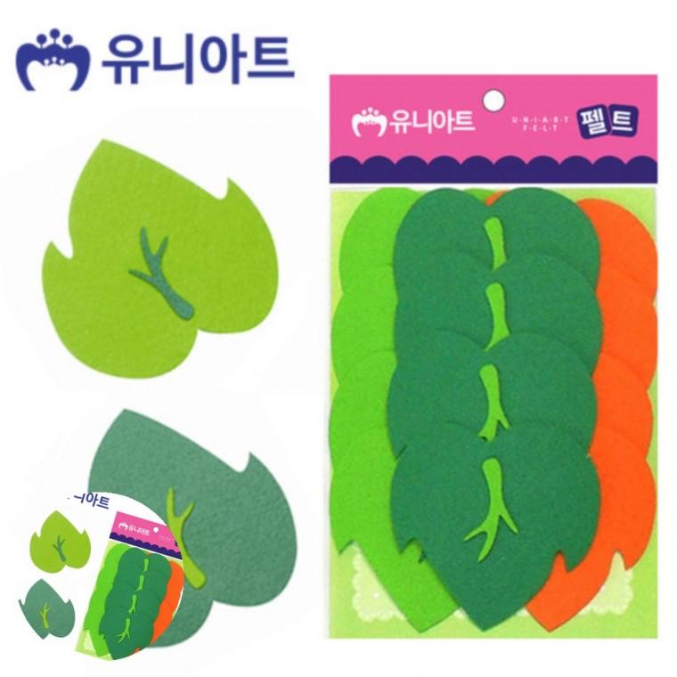 학교미술교구 미술수업교구 미술놀이재료 미술학습교구 미술활동재료 펠트 잎사귀 대 90x90mm 12pcs