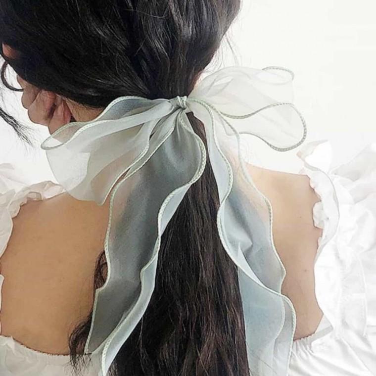쉬폰 리본 끈 스카프장식 헤어액세서리 스카프헤어밴드