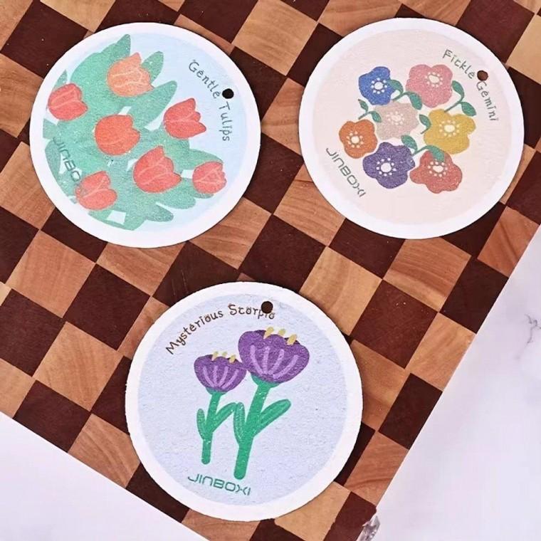 사이노텍 압축매직스폰지 3pcs 주방 욕실 다용도 청소 돌돌이