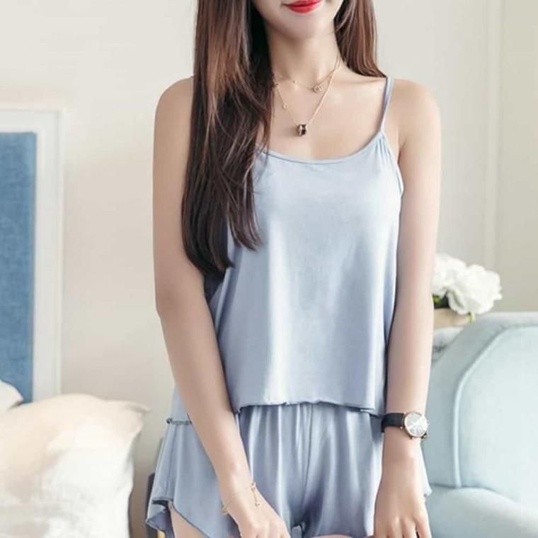 여성 민소매 나시 여름홈웨어 끈나시 브라런닝