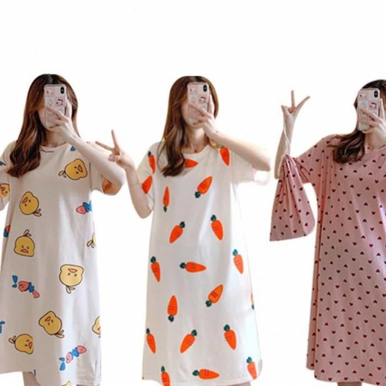 여름 롱 원피스 신혼부부잠옷 겨울잠옷 여성반팔잠옷