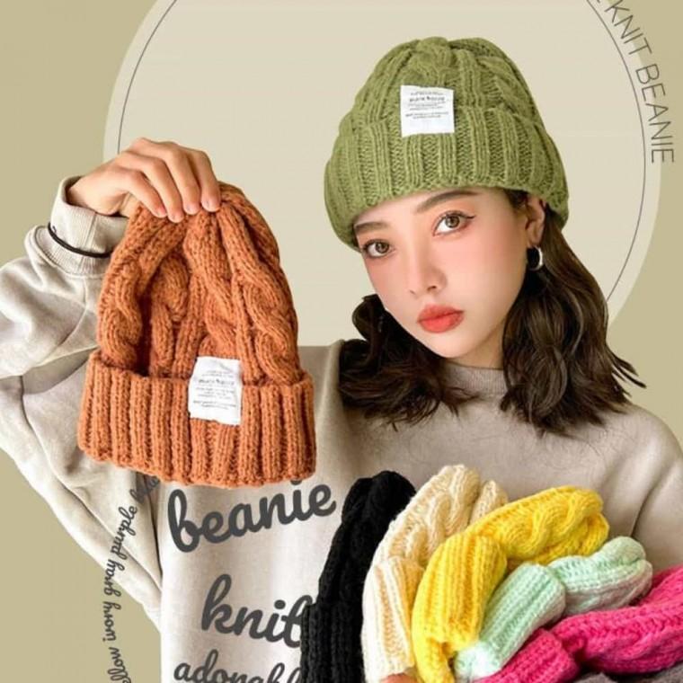 겨울 커플 여자 숏비니모자 니트비니모자 귀달이모자