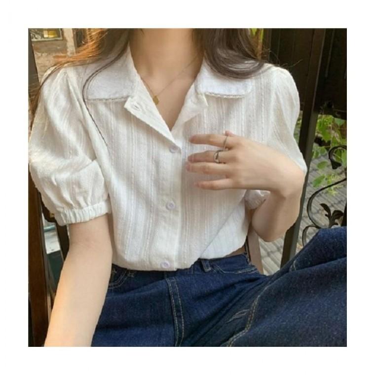 루미나D 블라우스 ll-t100 퍼프 카라 셔츠 데일리 외출복 캐주얼
