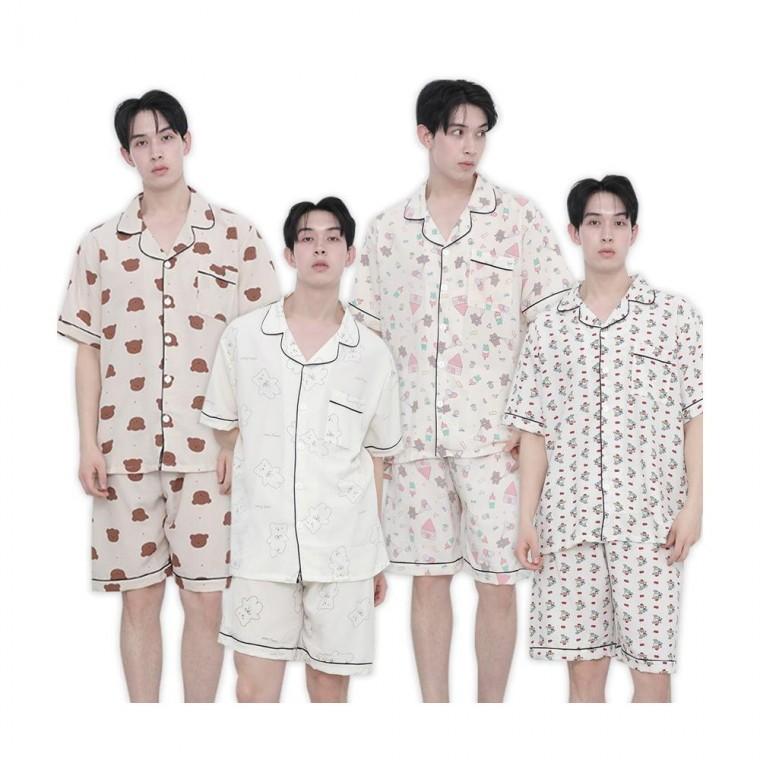 루미나D 파자마 남성 상하세트 포포면 반팔 데일리 코디 외출복 일상착용