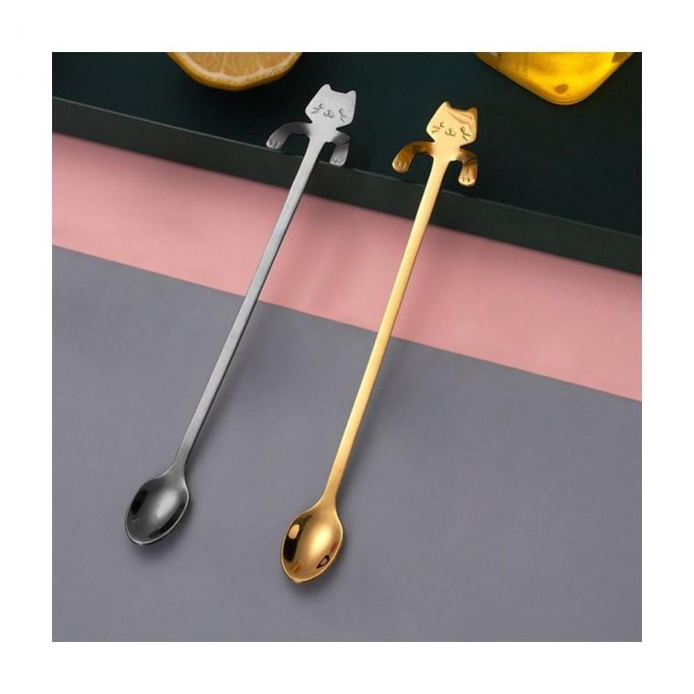 루미나D 롱스푼 20cm dd-11464 고양이팔 컵걸이 커피 티스푼