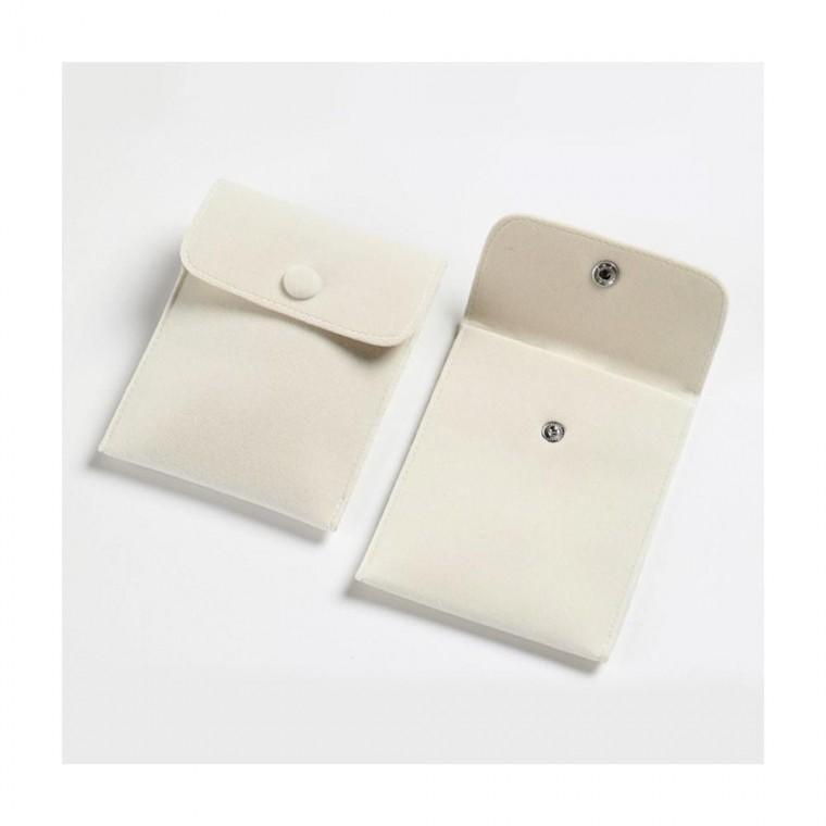 루미나D 주머니 8.5x10cm 아이보리 벨벳 사각 여행 외출 소지품 수납용품