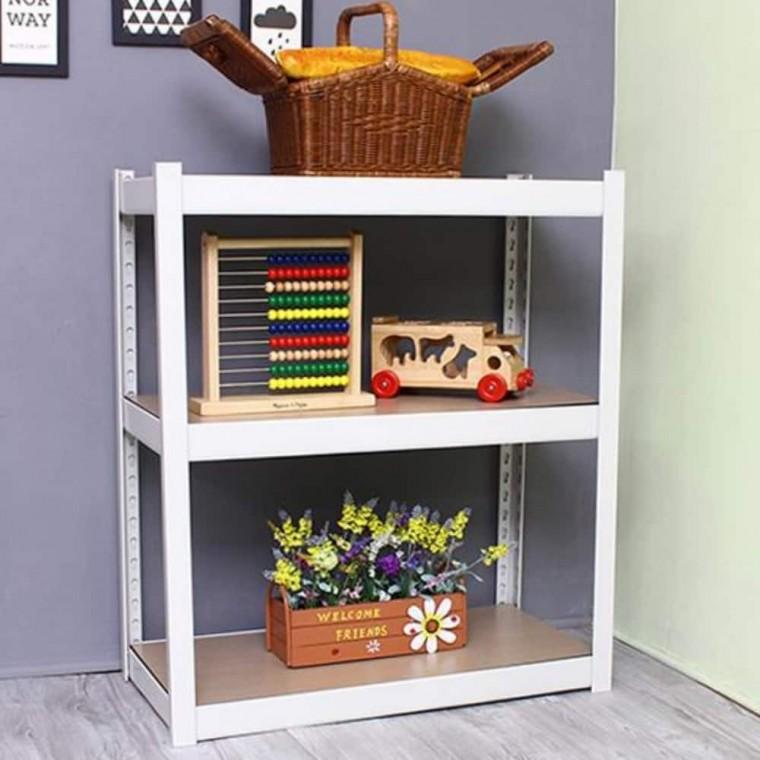고릴라랙 80cm 3단 적재대 무볼트앵글선반 렉선반 무볼트경량랙 거실선반