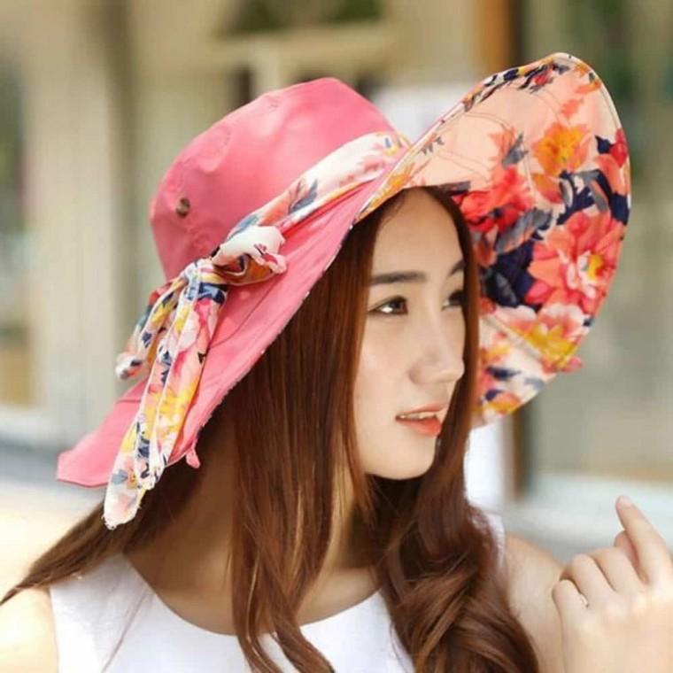 와이어플라워 비치모자 50대모자 챙큰모자 여성모자