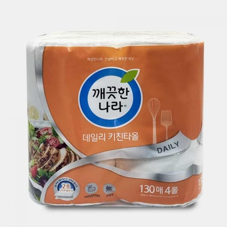 데일리키친타올 130매 4롤 기름기제거 물기제거 롤키친타올
