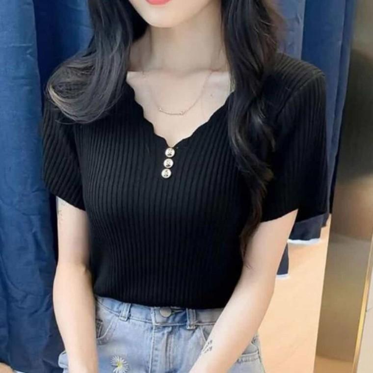 여성 반팔 골지 니트티 여성반팔티 여름티셔츠 여자반팔티