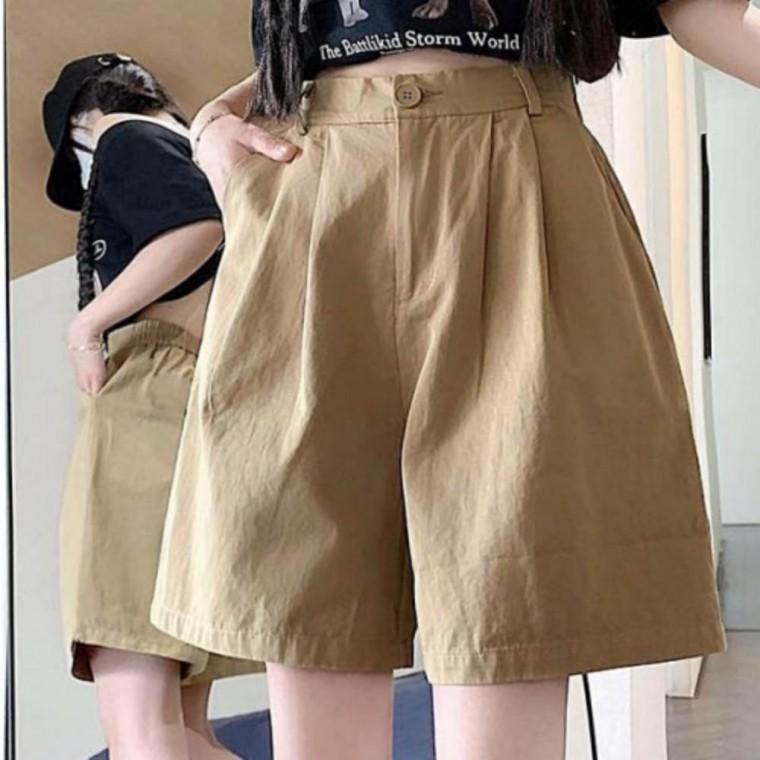 여성 여름 뒷밴딩 핀턱 와이드 반바지 숏팬츠 4부 핀턱반바지