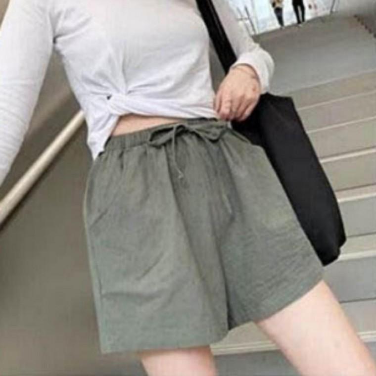 여성 면 밴딩 여름 쇼츠 반바지 데일리룩 코디 트레이닝 숏팬츠