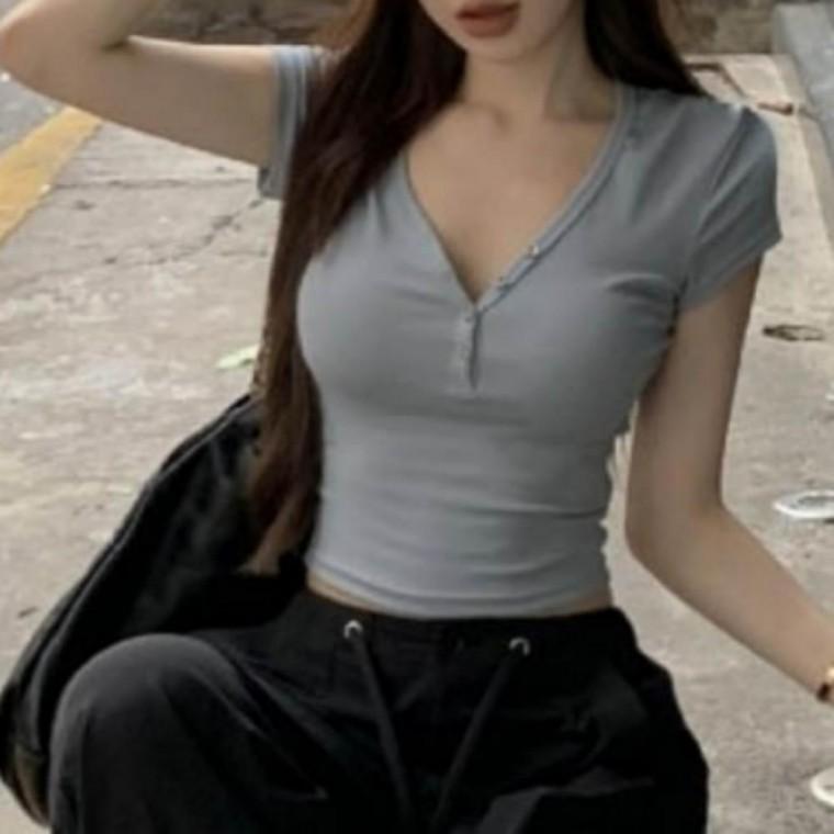 여성 슬림핏 크롭 여름 반팔 티셔츠 기본룩 베이직 크롭티 숏티셔츠
