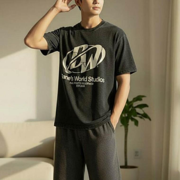 남녀공용 피그먼트 반팔 티셔츠 워싱 코디룩 빈티지반팔티 루즈핏