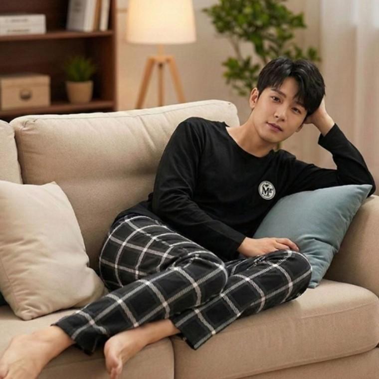 남자 긴팔 잠옷 상하의세트 파자마 사계절 집에서 입는 옷