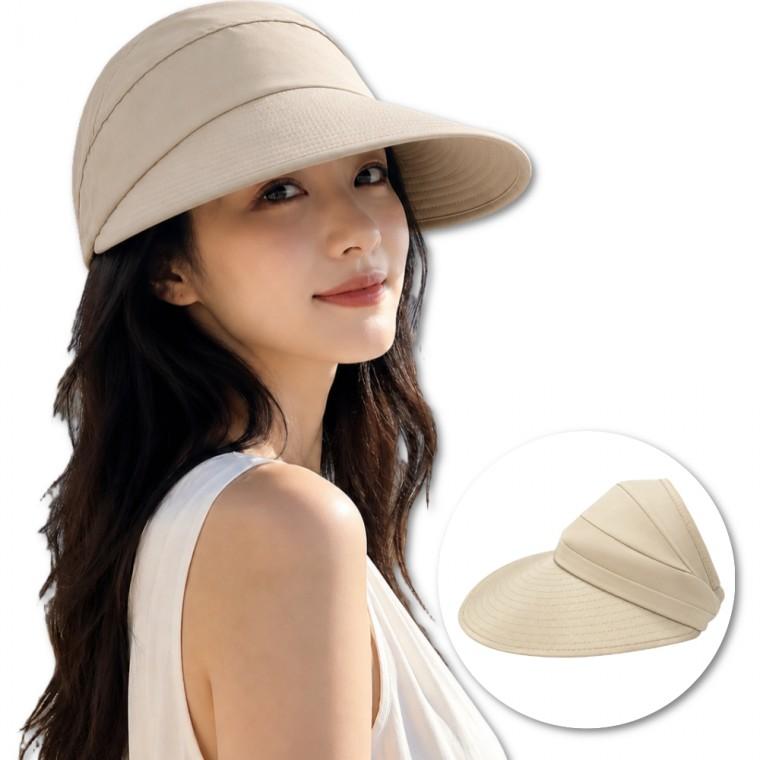 썬캡 여성 와이드 챙모자 나뭇잎 무늬 바캉스 모자
