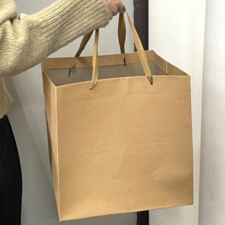30cm 정사각 크라프트 종이백 종이쇼핑백 무지쇼핑백 종이가방 선물포장 종이쇼핑백