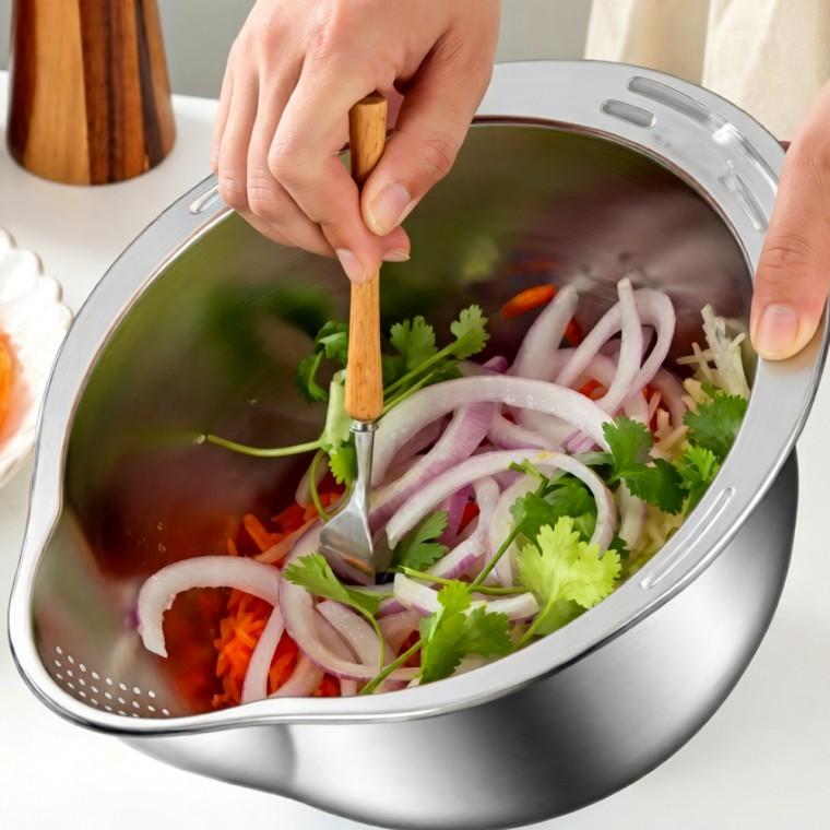 304 올스텐 세척볼 배수 주방볼 다용도 세척 채반