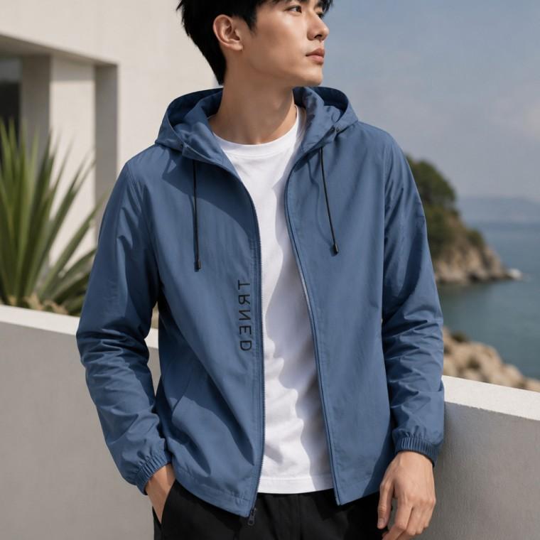 가벼운 바람막이 후드 집업 피크닉 여행 캐주얼 코디