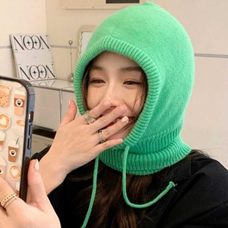 니트 바라클라바 후드넥워머 니트모자 후드바라클라바