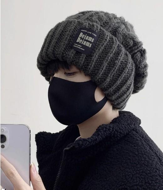 따뜻한 골지 방한 벙거지 비니 스타일리시한 커플 데일리 니트모자