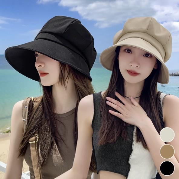스타일리시 패션 와이드챙 호박 버킷햇