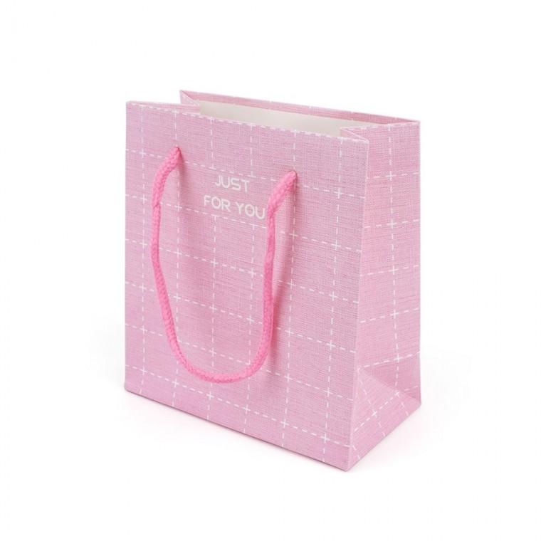 선물케이스 핑크 체크무늬 쇼핑백 답례 기념일 가벼운 휴대 감사 포장 리본끈