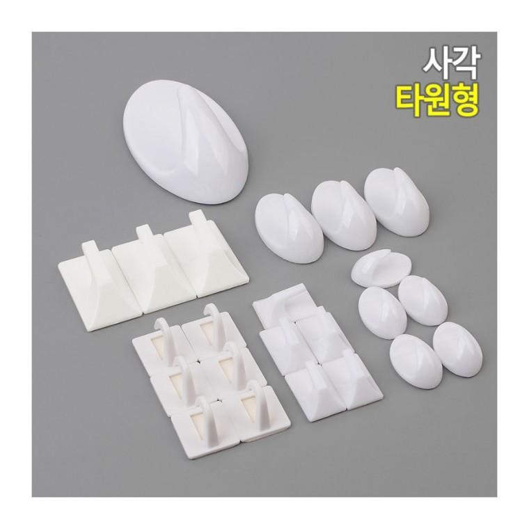 플라스틱 훅 부착형 걸이 다용도 현관 화이트 거치 소품 간편설치