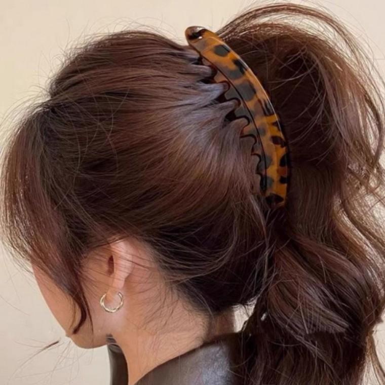여성 여자 바나나핀 반묶음 포니테일 머리핀 헤어 리본 집게핀 악세사리 3color