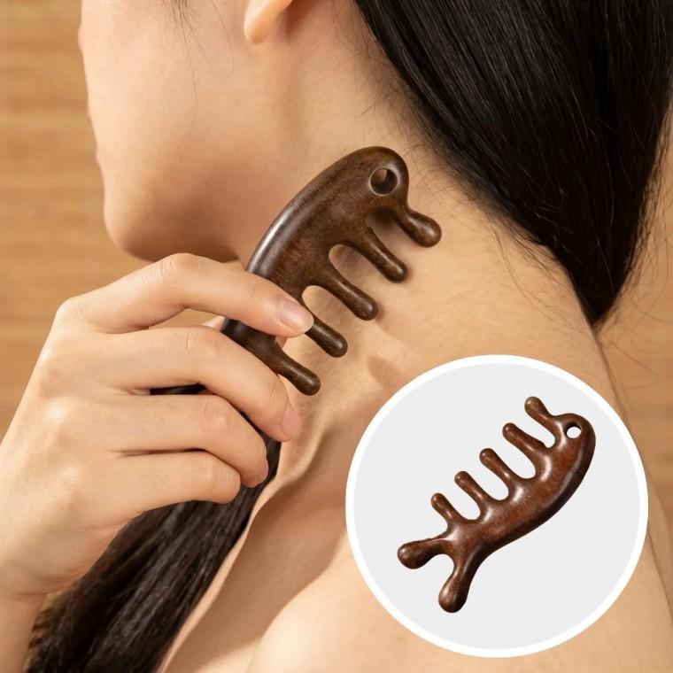 V라인 턱선 목 종아리 마사지기 원목 괄사