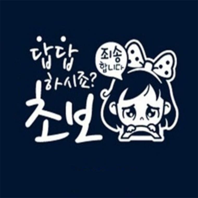 답답하시죠 초보운전스티커 반사 흰색 왕초보스티커 자동차스티커