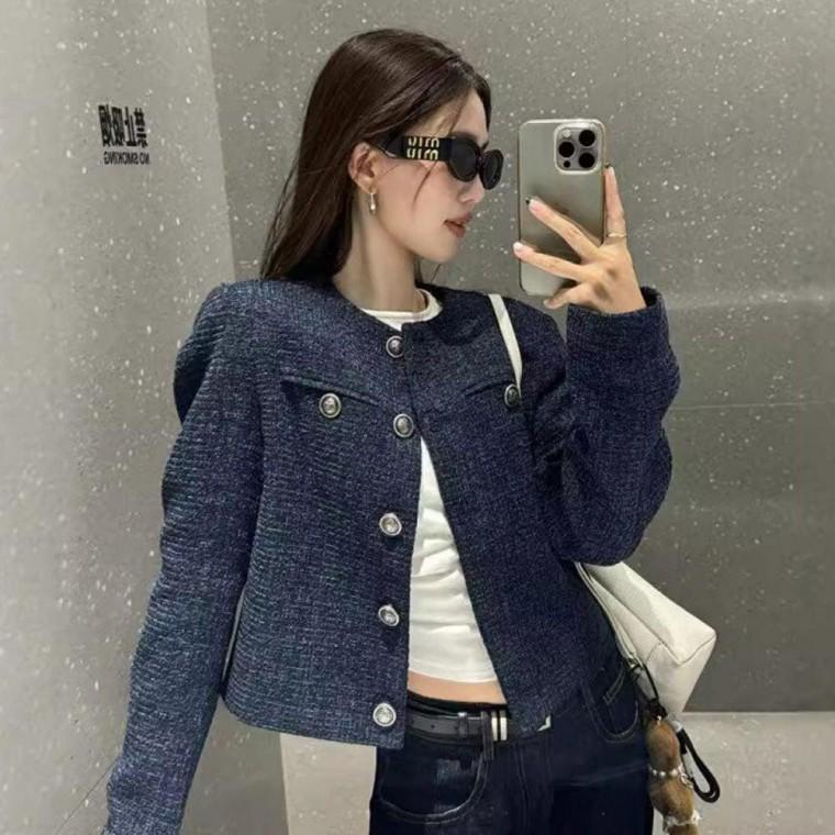코울 트위드 버튼 장식 데일리 자 자켓 재킷 자가드 캐주얼 정장 단추
