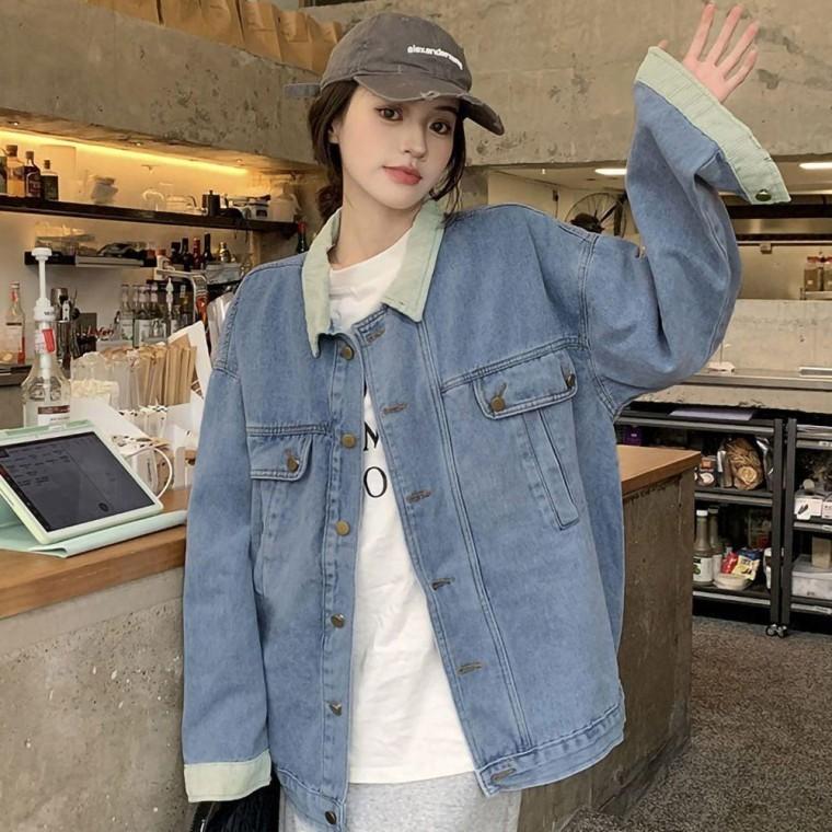 20대 30 여자 깔끔 루즈핏 스타일 데님 청 자켓 여성 청자켓 여자청 여성청 여자봄