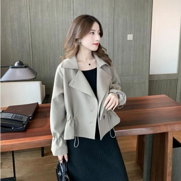 핏이 예쁜 스트링 숏 트렌치 자켓