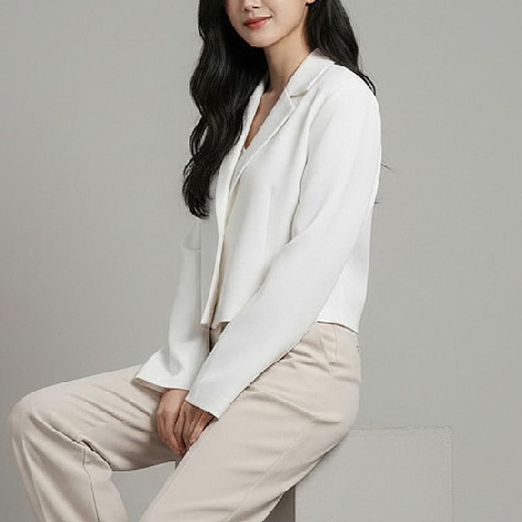 여성 간절기 베이직 크롭 숏자켓 아우터