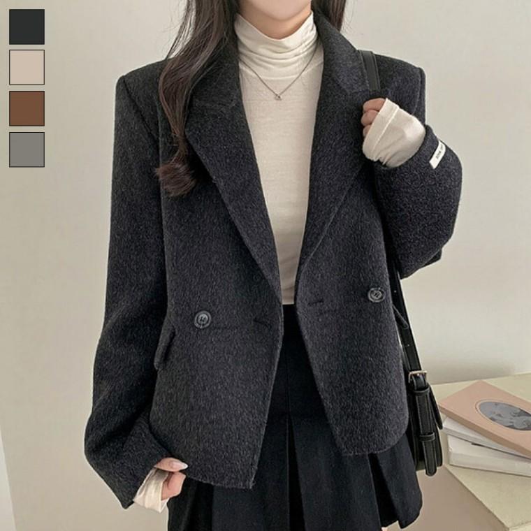 클래식 미디 여성 빅카라 코트 자켓 LED-250030