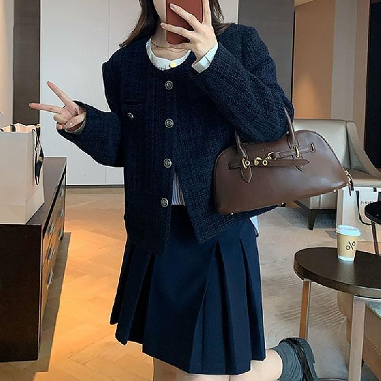 여성 캐주얼 트위드 버튼 자켓 데일리룩 아우터