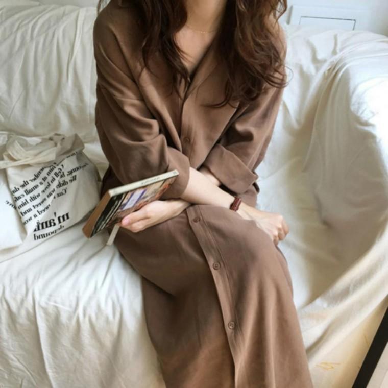 셔츠 아우터 로브 스타일 간절기 자켓 롱자켓 로브스타일 여성 간절기