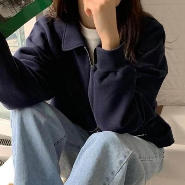 더블지퍼 봄가을 아우터 우수한 활동성 단정하면서도 캐주얼한 카라 집업 여성 자켓