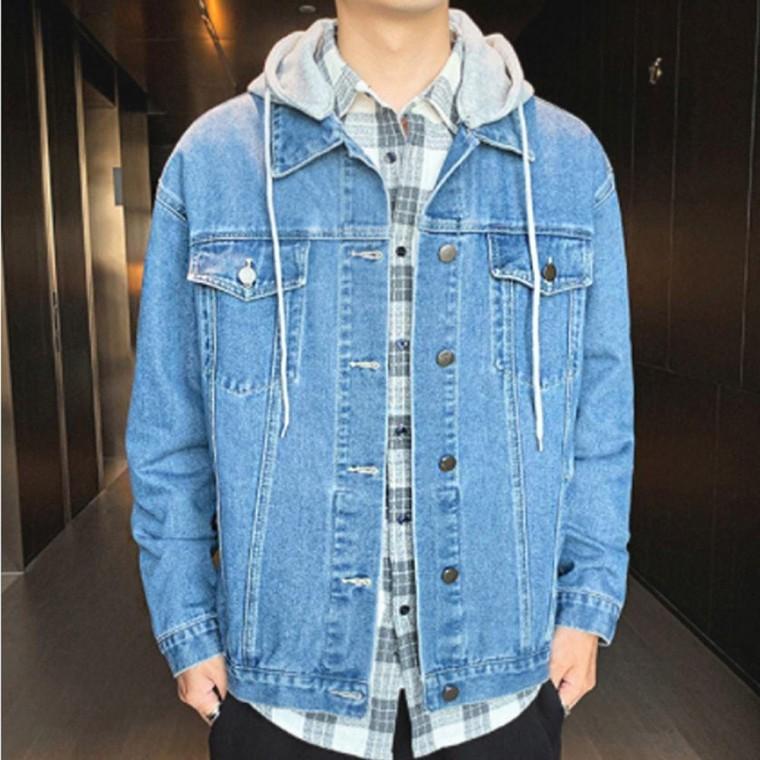 데일리 후드 탈부착 재킷 깔끔한 스타일 청자켓 남성 남자봄 남자봄아 우터 데님 진청